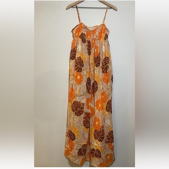 Urban Outfitters Floral Orange and Brown Maxi Dress - Picture 4 of 9